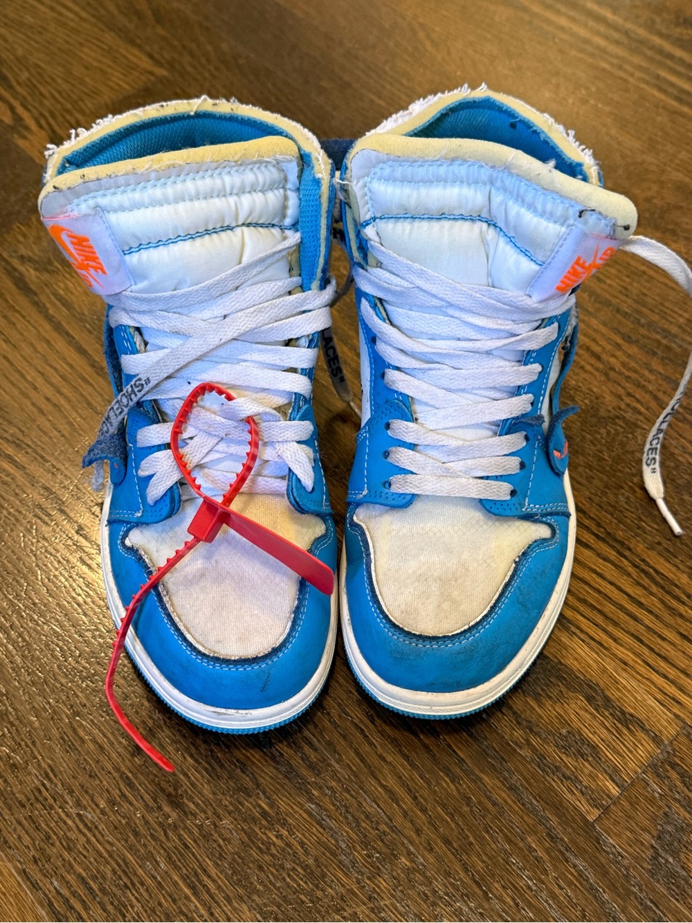 Nike Blue and White High-Top Sneakers